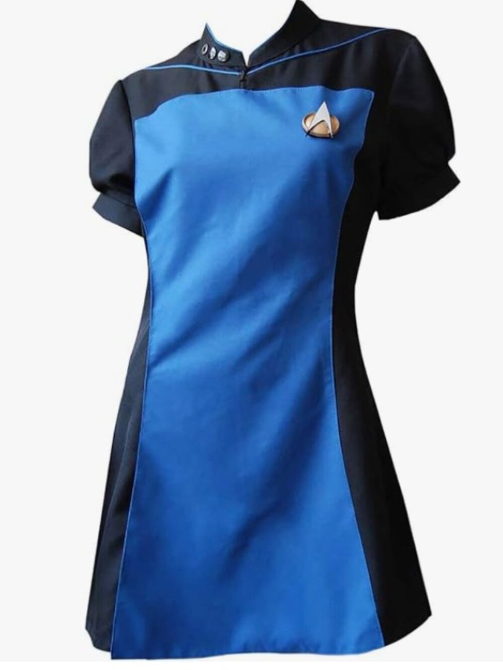 Star Trek TNG Starfleet Sciences Skant Cosplay Uniform Dress Blue Black Large